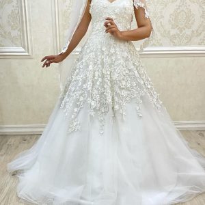 لباس عروس گیپور دار